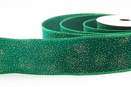 Groen effen velourslint met glinsterend stofeffect_KW0476GC-15-49